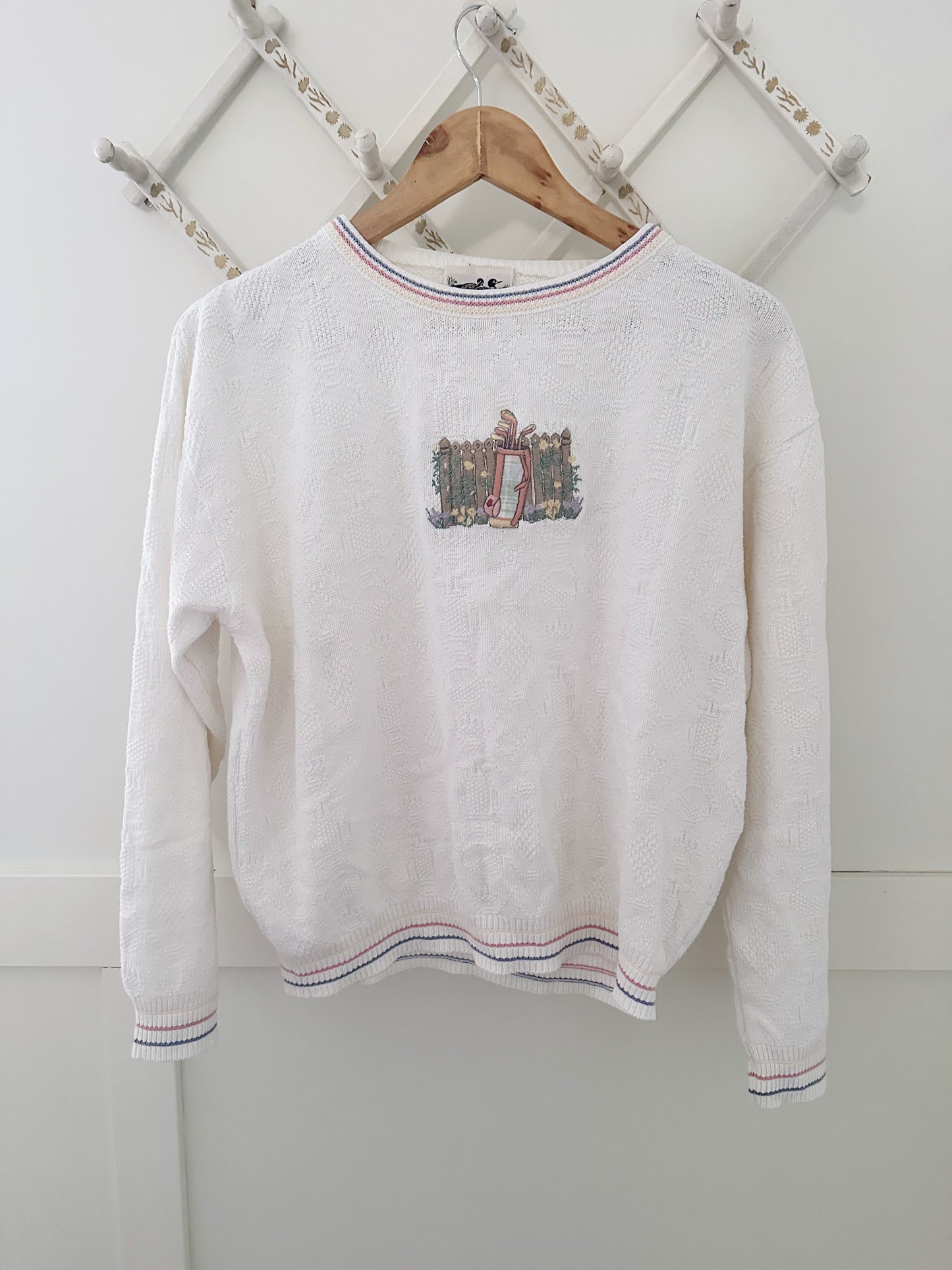 Vintage 90s Northern Reflections White Golfing Long Sleeve Sweater