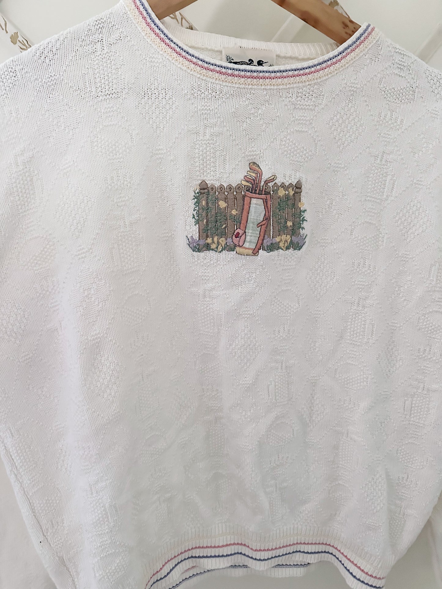 Vintage 90s Northern Reflections White Golfing Long Sleeve Sweater