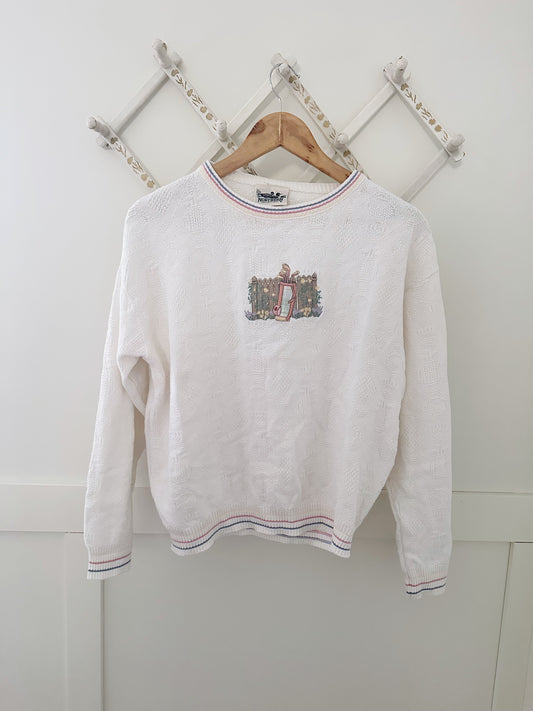 Vintage 90s Northern Reflections White Golfing Long Sleeve Sweater